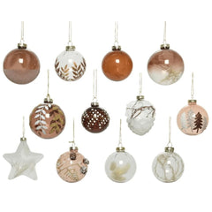 Decoris Hanging Glass Ornament with Pearls and Diamonds 8cm