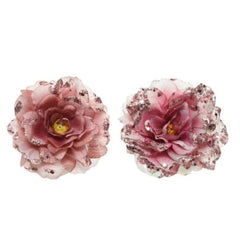 Decoris Polyester Rose 14cm - 2 Assorted Designs