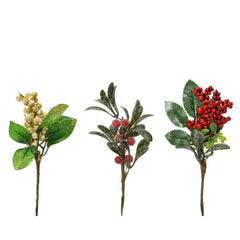 Decoris Spray Foam Berry Picks 16cm - 3 Assorted