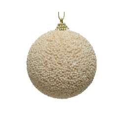 Decoris Foam Bauble with Beads 10cm - Pearl
