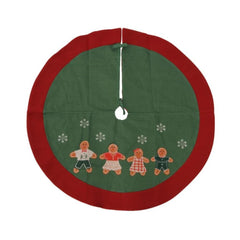 Decoris Polyester Tree Skirt with Gingerbread Man 90cm