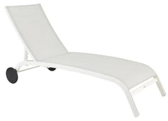 Naterial Lyrs Sunbed With Wheels White