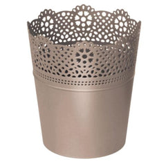Prosperplast Lace Planter 16x16x18.5cm - Mocca