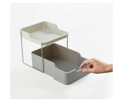 JJ DUO 2-TIER CUPBOARD ORGANISER WITH DRAWER - GREY 85192 (SS21)