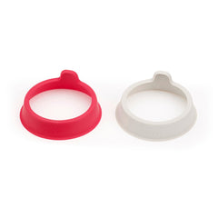 JJ DUO SET OF 2 SILICONE EGG RINGS - GREY/RED (AW20 - 20135)