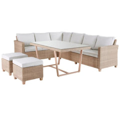Naterial Medena Wicker Corner Sofa & Dining Set,