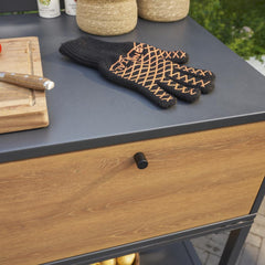 Naterial Bbq Gloves Black/Orange Silicone Grip.