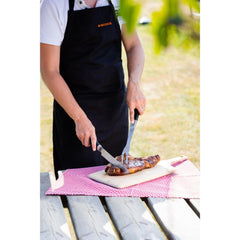 Naterial BBQ Apron in black with Naterial logo in Orange 100% Cotton.