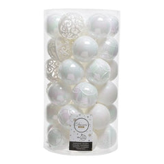 Decoris Shatterproof Baubles Tube of 37 Pieces 6cm- Iris,