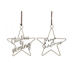 Decoris Hanging Iron Star Decoration 30cm - 2 Assorted