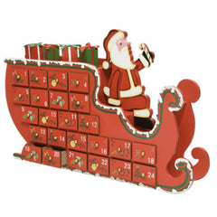 Decoris MDF Advent Calendar 23 x 35 x 6cm - Santa Sleigh