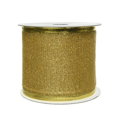 Decoris Polyester Ribbon with Glitter 6 x 270cm - Light Gold