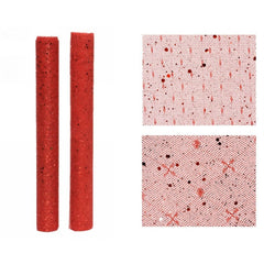 Decoris Polyester Fabric with Glitter 35 x 200cm - Christmas Red 2 Assorted