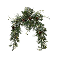 Everlands Madern Garland with Pinecones, Eucalyptus and Glitter 120cm