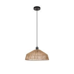 Inspire Mikona Pendant Lamp with Natural Rope Design and E27 Socket 38cm - Metal White