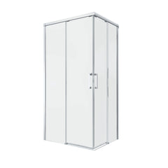 Sensea Remix Rectangular Sliding Shower Cubicle with Corner Entry 80 x 100 x 195cm - Chrome/ Clear