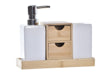 Bathroom Set 4 Dolomite Bamboo 20,5X6,8X17 Natural