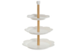 *Fruit Bowl Porcelain Bamboo 25X25X34 3Est, White