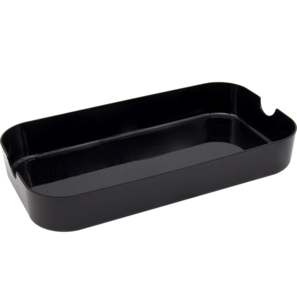 Black drawer organizer for size L drawers, made of PET material with a smooth finish.