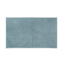 A blue bath mat with a textured pattern, measuring 50x80 cm.