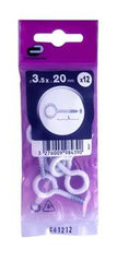 Standers Eye White Steel Screw 3.5 X 20Mm - 12 Pieces,