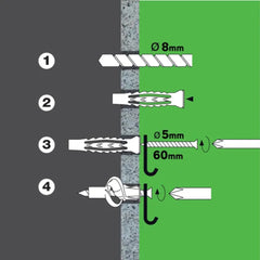 Standers Nylon Multi-Anchors With Screws 8 X 50Mm - 5 Pieces