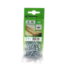 Standers Chipboard Screws Flat Countersunk PZ 3 X 16mm - 50 Pieces
