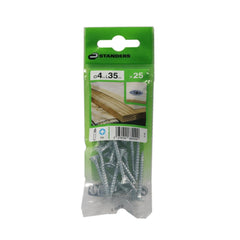 Standers Chipboard Steel Flat Screw - 4X35mm Type 17 25Pc