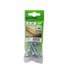 Standers Chipboard Screws Flat Countersunk PZ 5 X 35mm - 20 Pieces