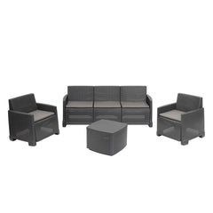 Ipae-Progarden Garda Set with Cushions - Anthracite,