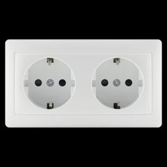 Lexman Indoor Socket Surface 2 Socket 16A 2P+T-F-Schuko Screw,