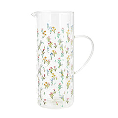 Homla Gardino Jug 1.6L - Transparent with Floral Design
