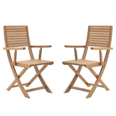 Naterial Solaris II Origami Dining Armchairs Set Of 2pcs Acacia FSC Honey Wood