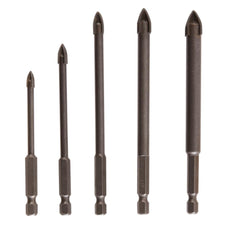 Dexter -5Pc 4 Faced Glass And Ceramic Drill Bit Hexa Shank 5/6/8/10/12,