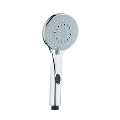 A Sensea Cinco hand shower with chrome finish and five jet nozzles, including a central rain shower head, attached to a long handle with an on/off eco stop button.