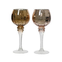Kitchen Goods Glass Antique Tealightholder 30cm - 2 Assorted Colours