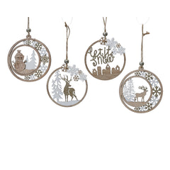 Decoris Hanging Plywood Scenery 9cm - 4 Assorted