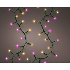 Lumineo Compact Twinkle 1000 Led String Lights 22.5m - Green/Pink and Classic Warm