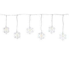 Lumineo BO Snowflake Curtain Lights 90cm - Warm White