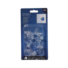 Lumineo Plastic Suction Cup with Hooks Pack of 12 Pieces