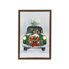 Lumineo BO Led Canvas with Truck and Brown Frame 38 x 58cm - Warm White