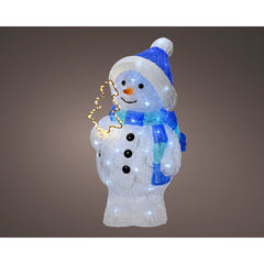 Lumineo Led Acrylic Snowman Figure 43cm - Cool White