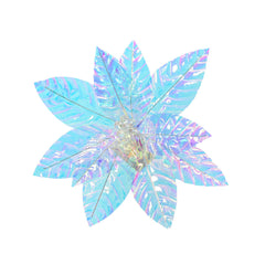 Decoris Clip-On Plastic Poinsettia 31cm - Iridescent,