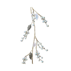 Decoris Plastic Garland with Foam Berries and Glitter Leaf 10 x 120cm - Iridescent,