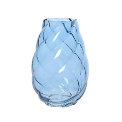 Decoris Glass Vase with Swirl Pattern 18 x 26cm - Blue