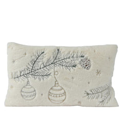 Decoris Polyester Cushion with Embroidered Branch 30 x 50cm,