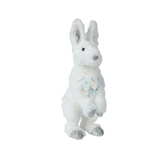 Decoris Foam Rabbit with Faux Fur and Glitter 35cm,