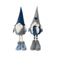 Decoris Polyester Standing Gnome 50cm - 2 Assorted Blue,