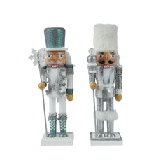 Decoris Pinewood Nutcracker with Iris Glitter 25cm - 2 Assorted Colours,