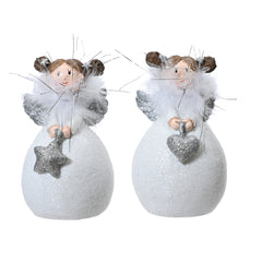 Decoris Polyresin Angel with Feathers 12cm - 2 Assorted,